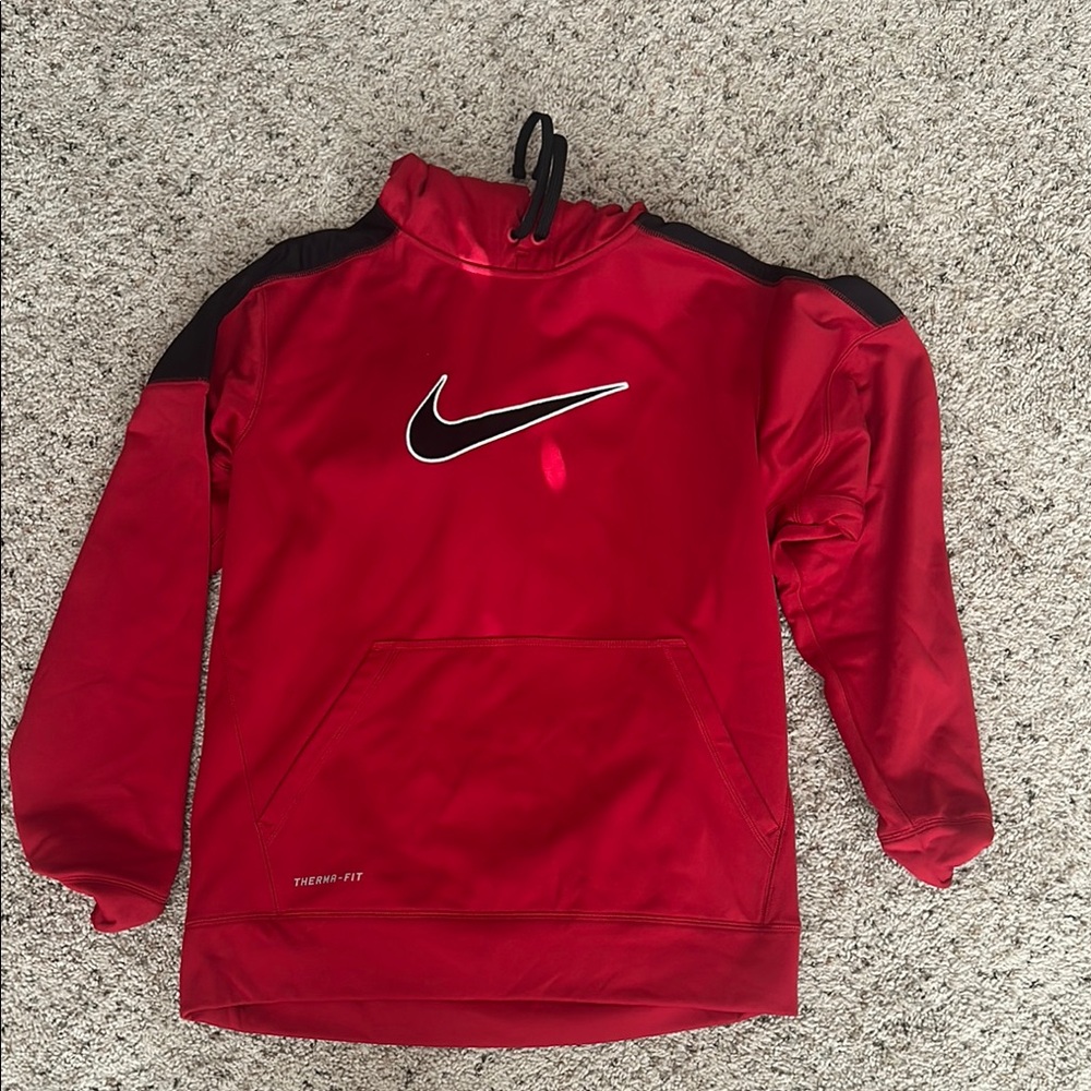 Nike Kids Red and Black Therma-Fit Pullover
